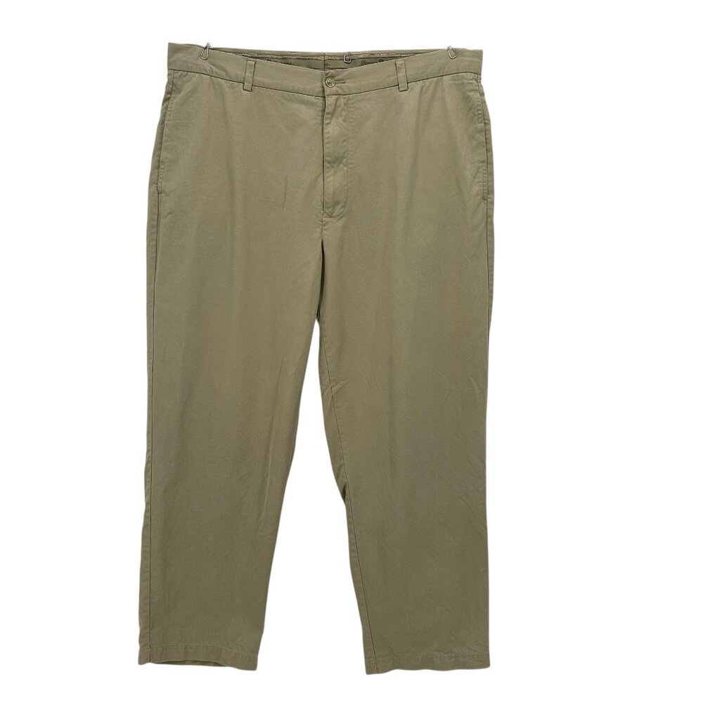 Vintage Tommy Bahama Mens 40 Pants Silk Straight Leg Flat Front Tan Khaki